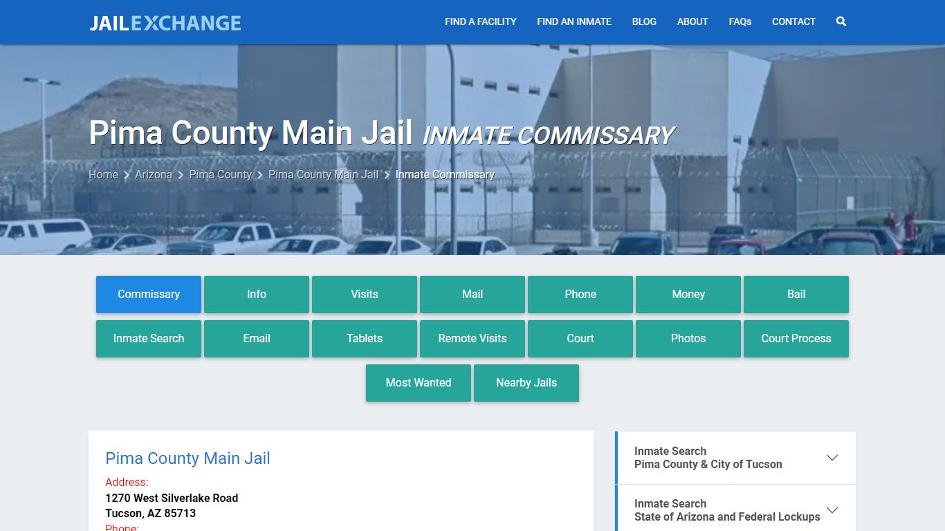 Inmate Commissary, Care Packs - Pima County Main Jail, AZ